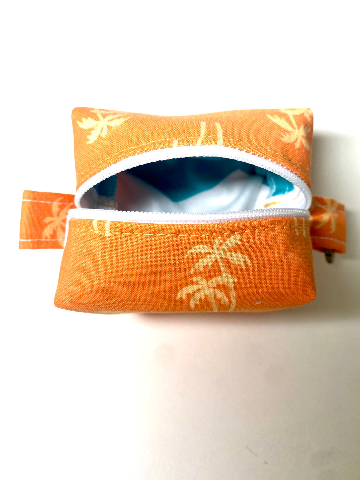 Mini Island Life Zipped Keychain Pouch-Gold Palms