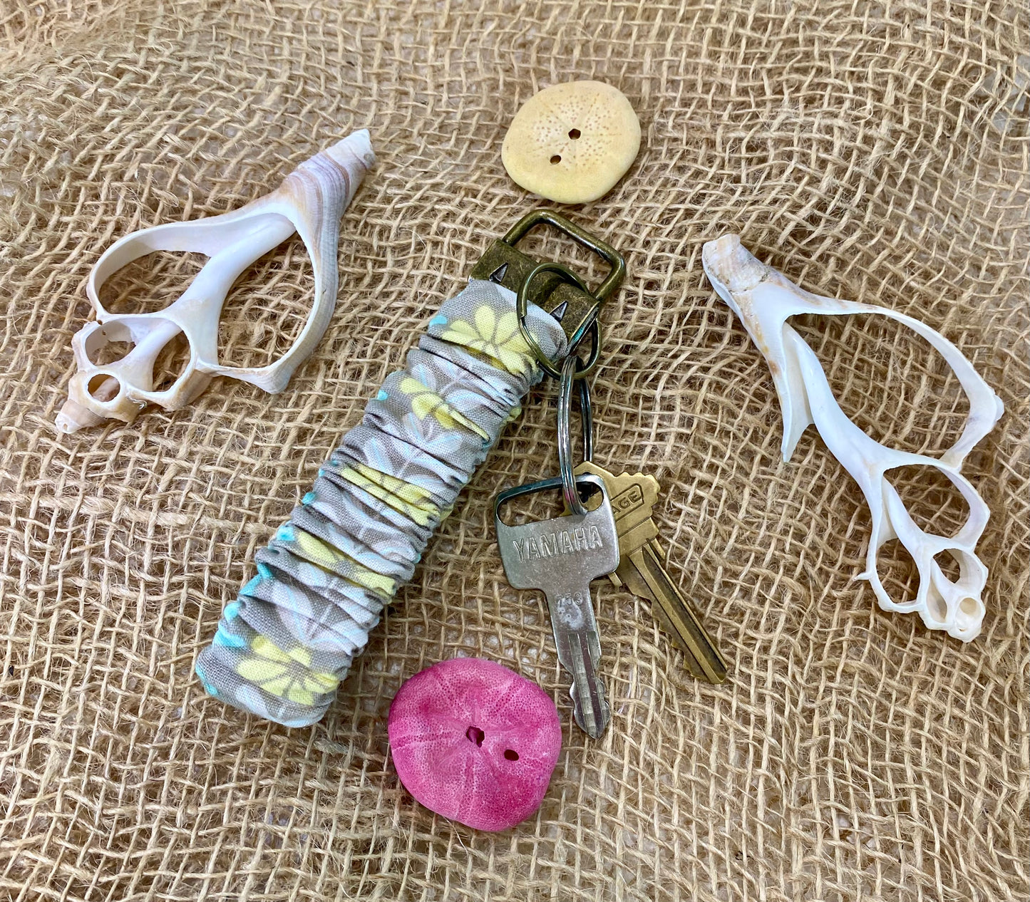 Island Bloom Scrunchie Keychain Wristlet