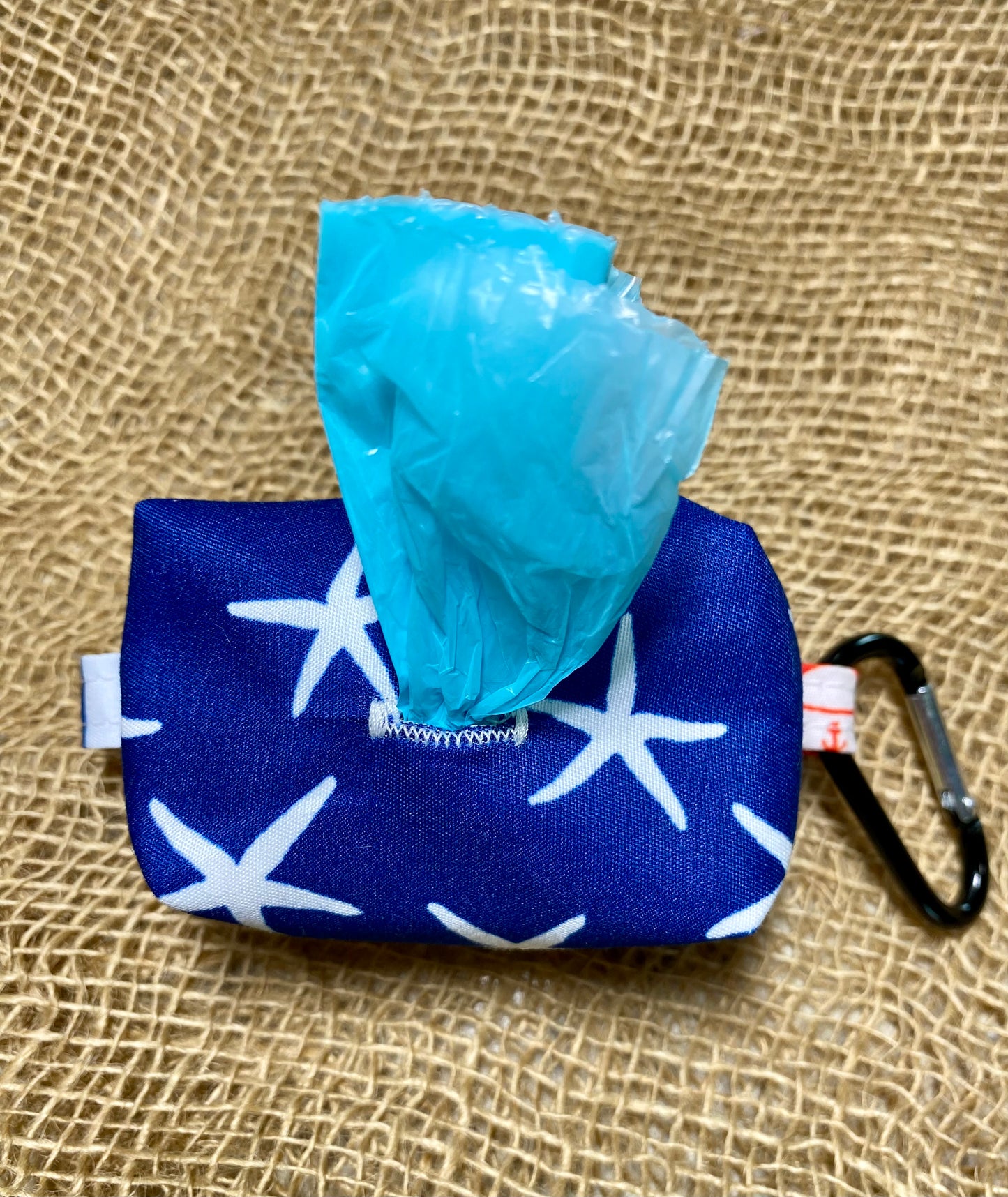 Patriotic Navy Blue Starfish Pet Poo Bag Dispenser