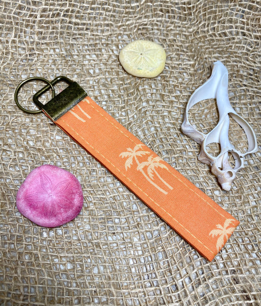 Island Life Wrist Strap Keychain-Gold Palms