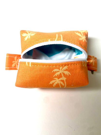 Mini Island Life Zipped Keychain Pouch-Gold Palms