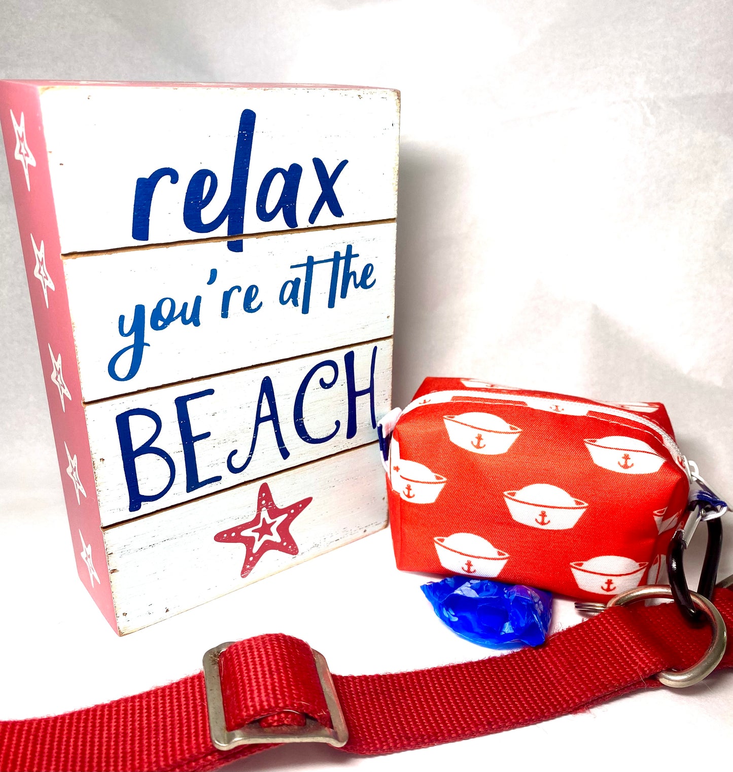 Patriotic Red Sailor’s Cap Pet Poo Bag Dispenser
