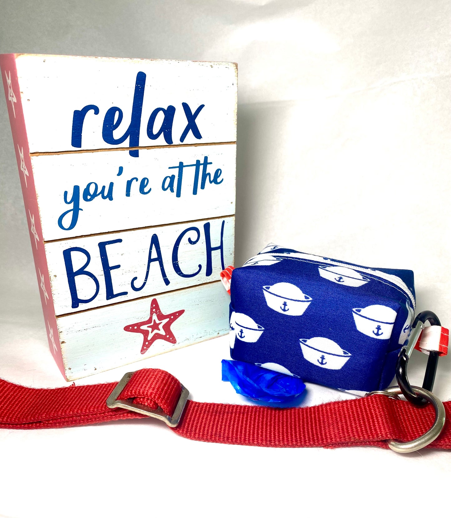 Patriotic Blue Navy Sailor’s Cap Pet Poo Bag Dispenser