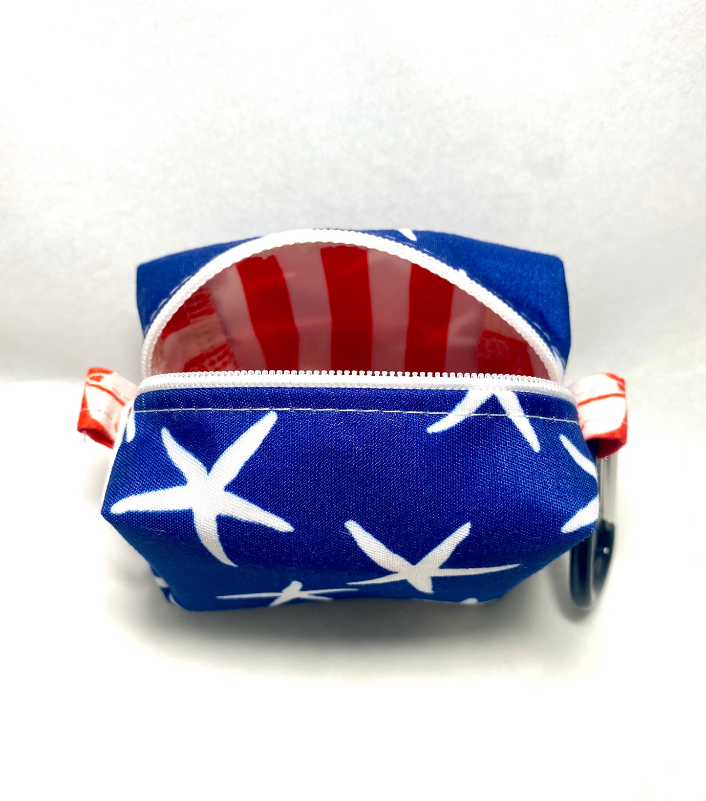 Patriotic Navy Blue Starfish Pet Poo Bag Dispenser