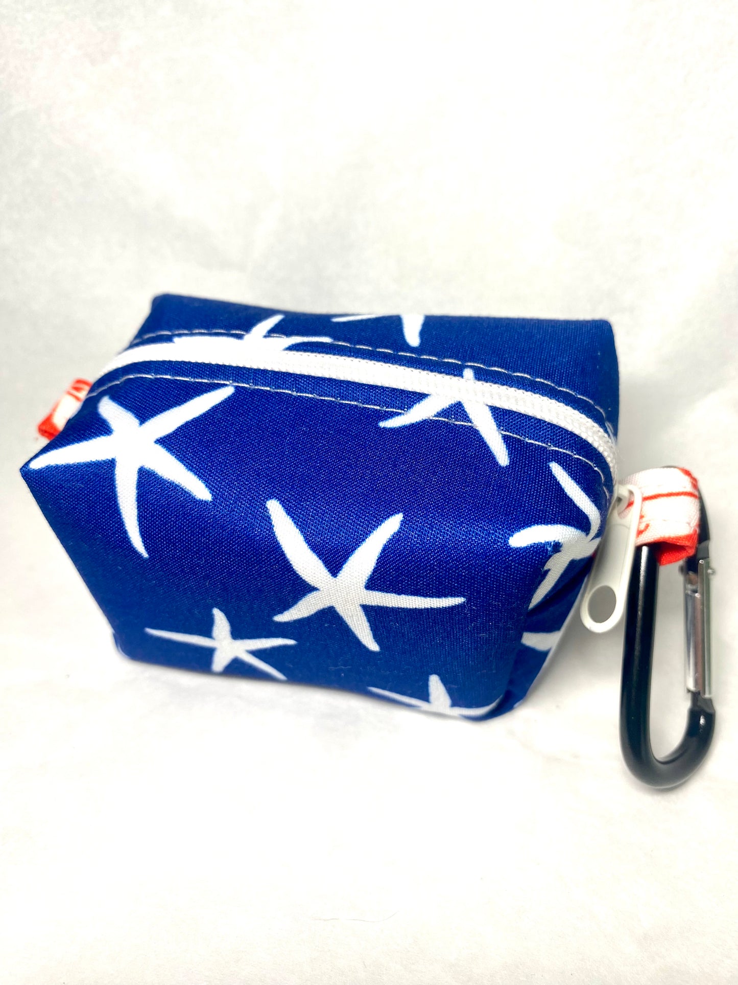 Patriotic Navy Blue Starfish Pet Poo Bag Dispenser