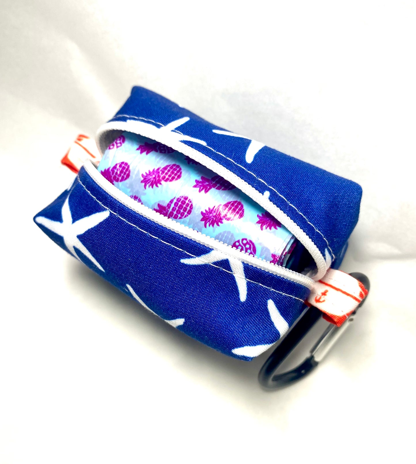 Patriotic Navy Blue Starfish Pet Poo Bag Dispenser