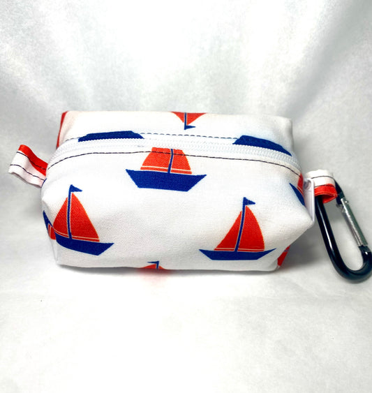 Red, White, & Blue Sailboats Pet Poo Bag Dispenser