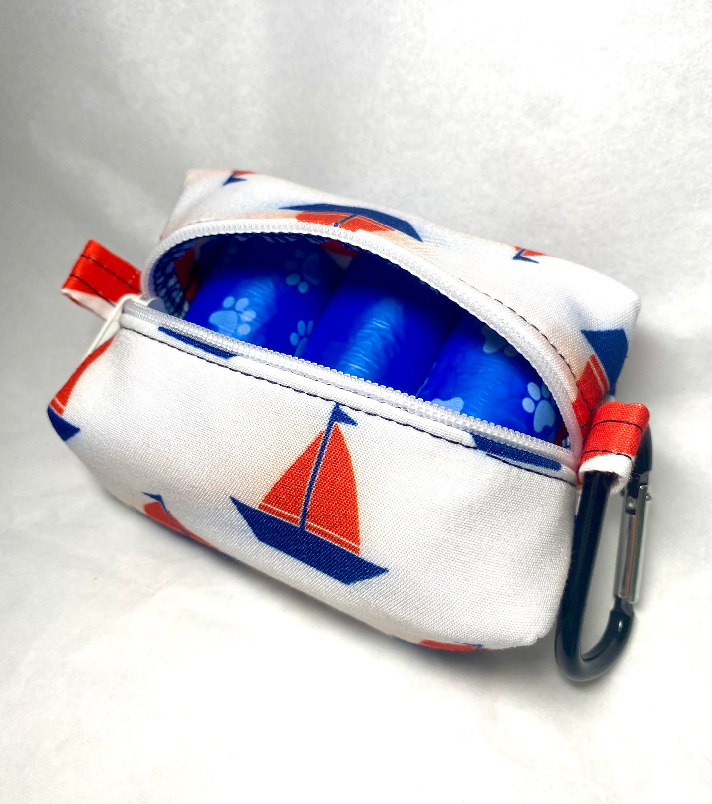 Red, White, & Blue Sailboats Pet Poo Bag Dispenser
