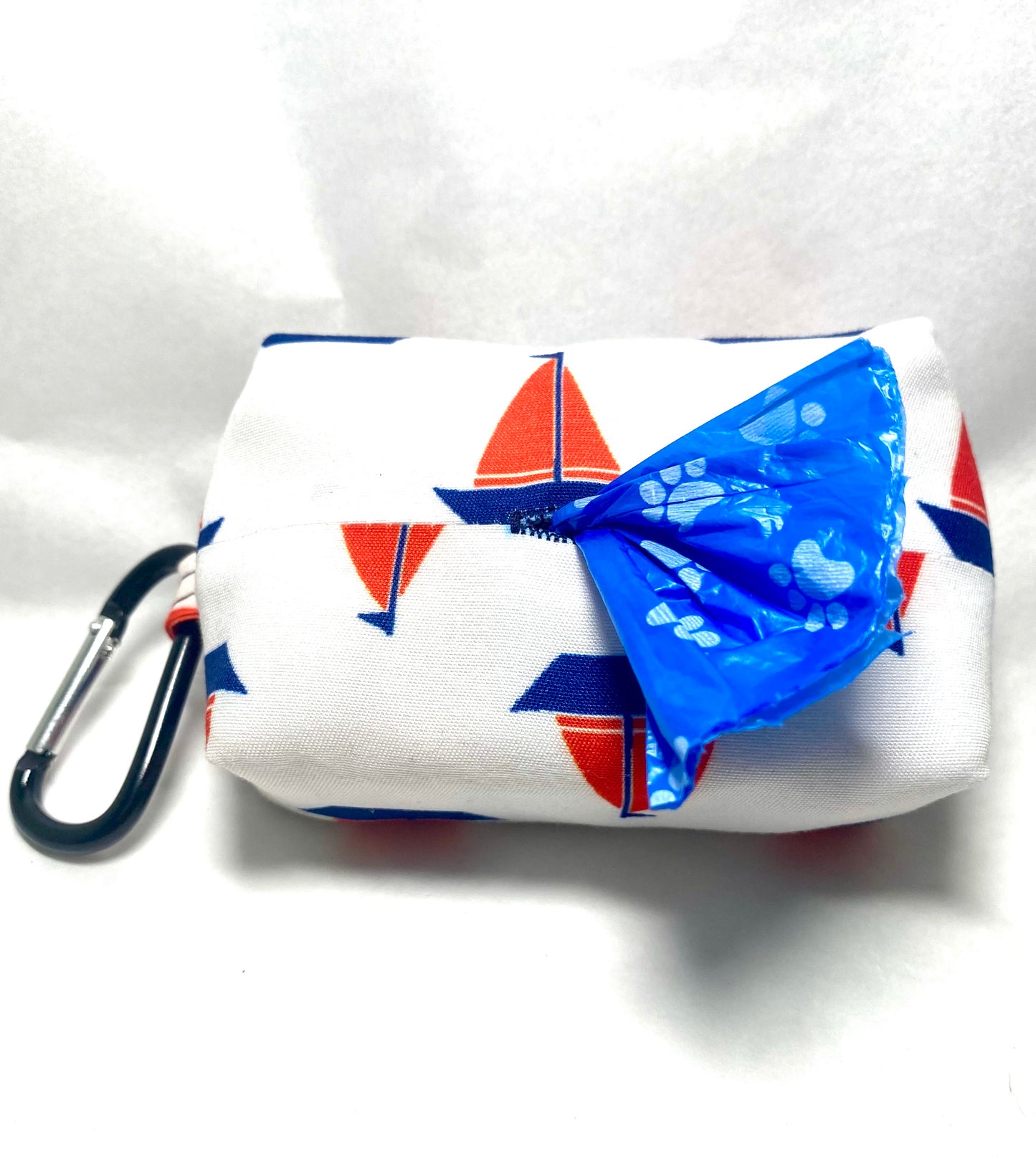Red, White, & Blue Sailboats Pet Poo Bag Dispenser