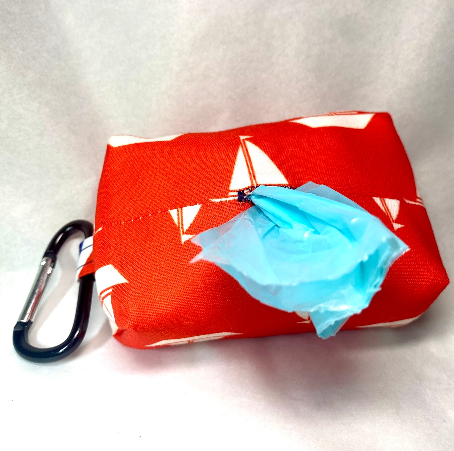 Patriotic Red Sailboats Pet Poo Bag Dispenser