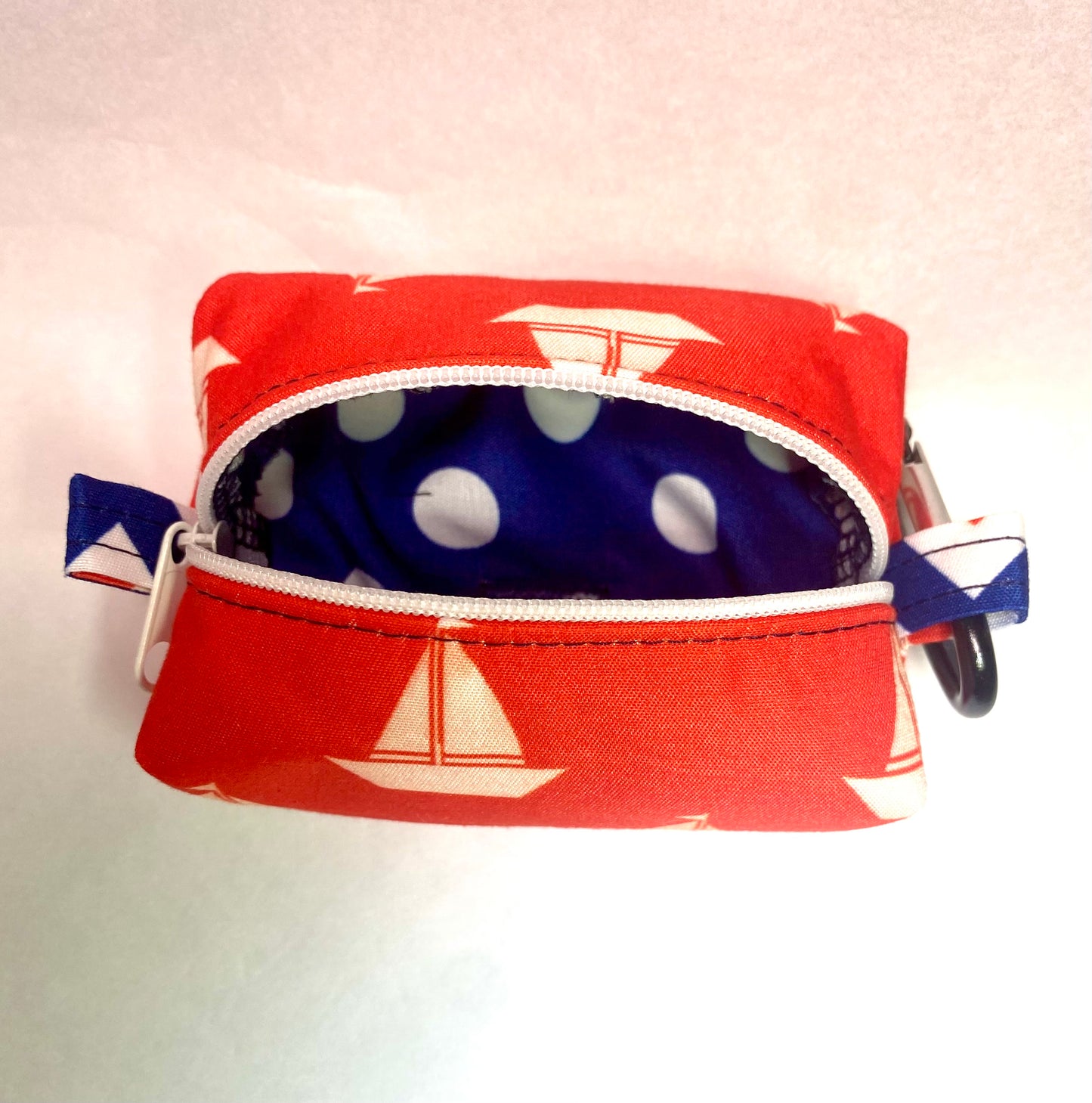 Patriotic Red Sailboats Pet Poo Bag Dispenser