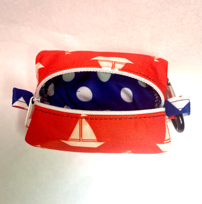 Patriotic Red Sailboats Pet Poo Bag Dispenser