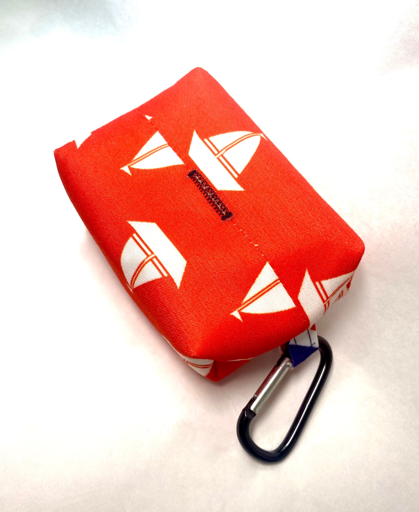 Patriotic Red Sailboats Pet Poo Bag Dispenser