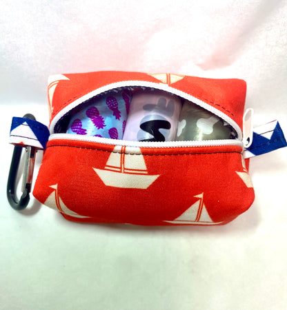 Patriotic Red Sailboats Pet Poo Bag Dispenser