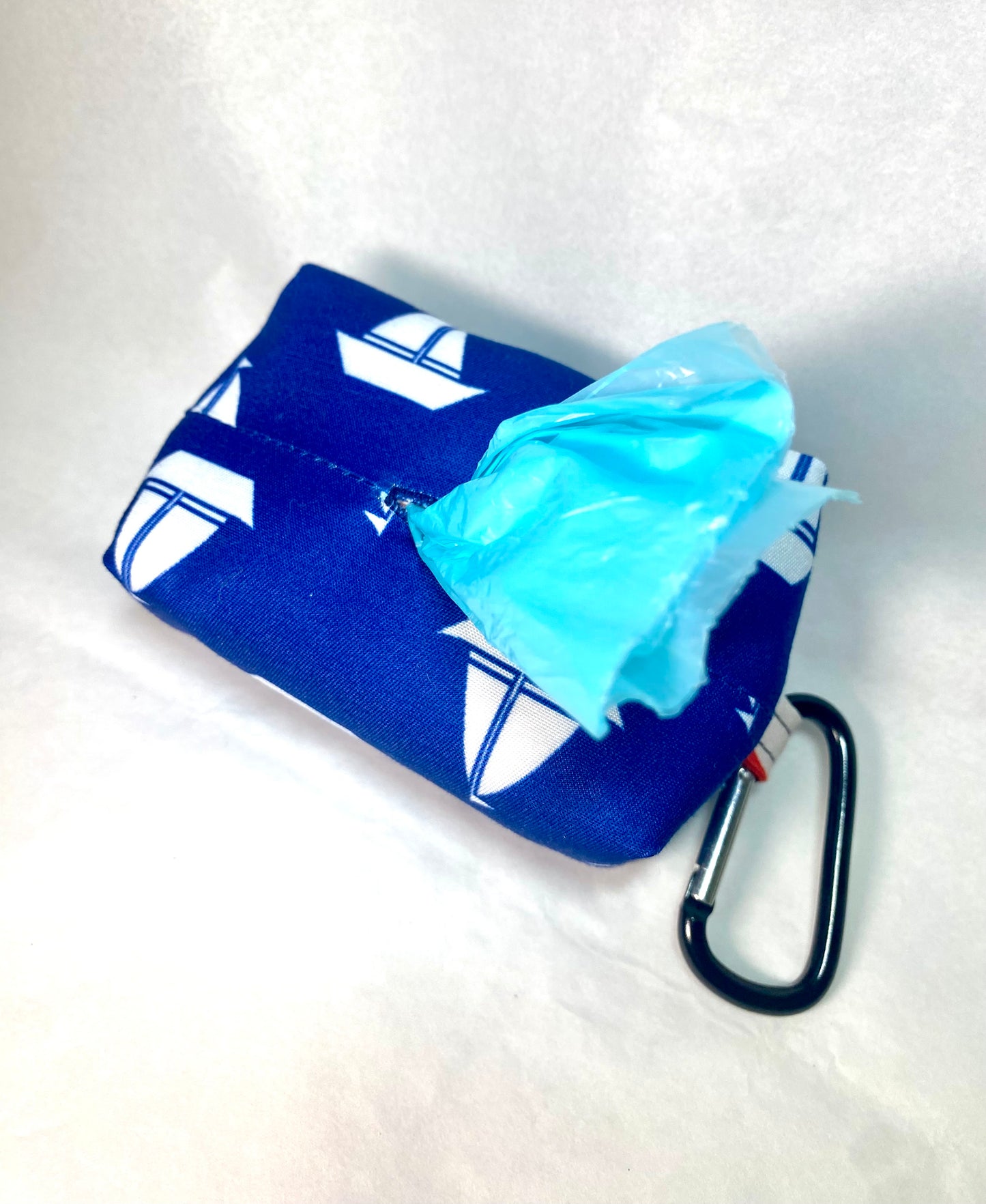 Patriotic Navy Blue Sailboats Pet Poo Bag Dispenser