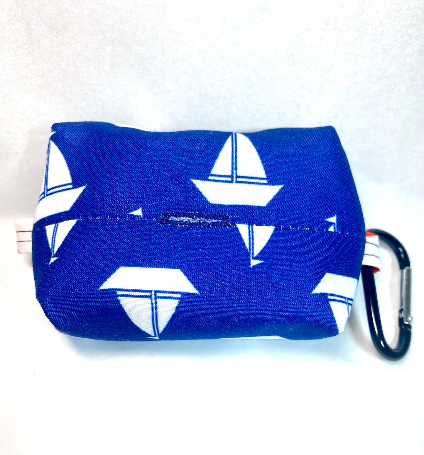 Patriotic Navy Blue Sailboats Pet Poo Bag Dispenser
