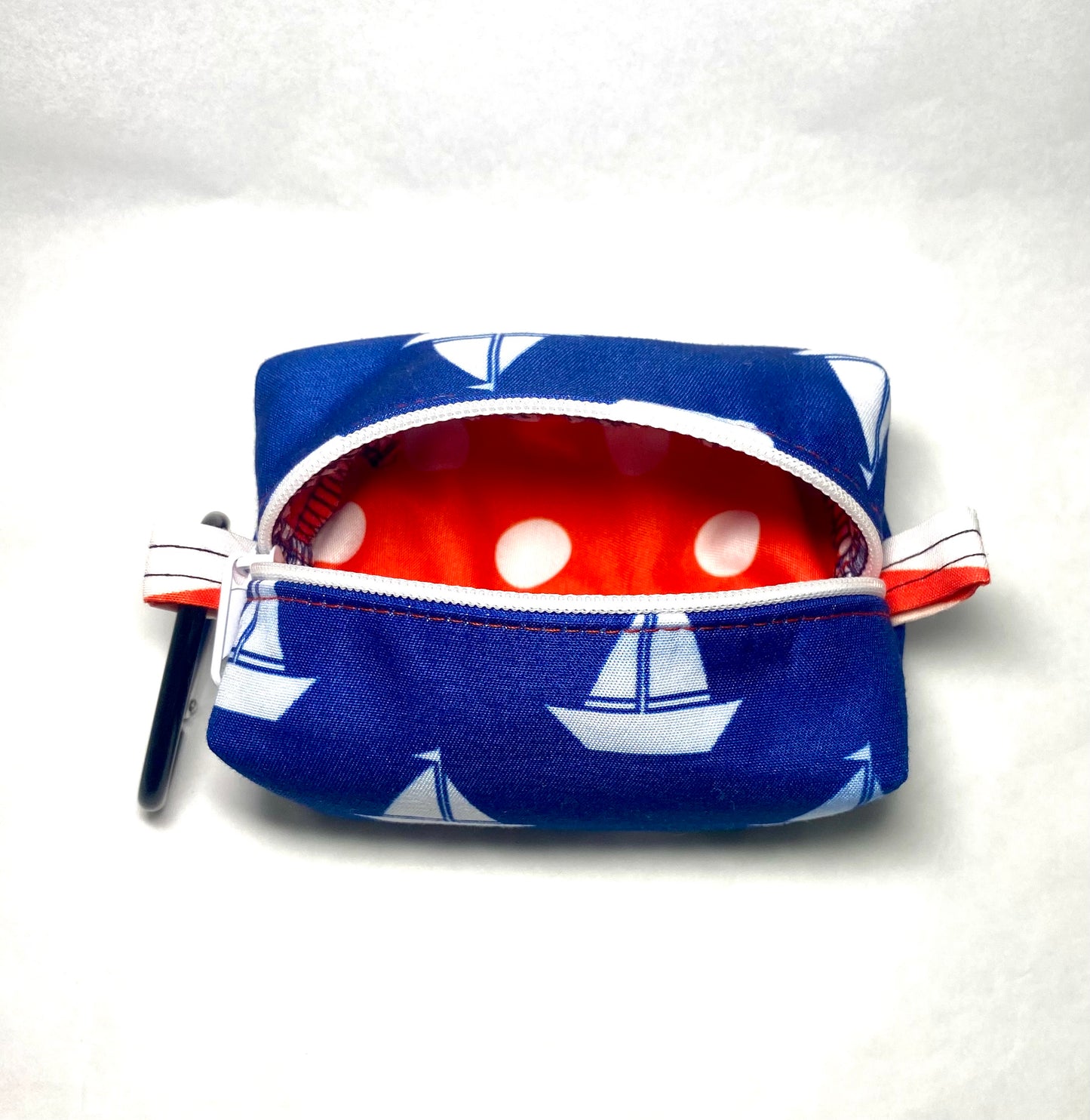 Patriotic Navy Blue Sailboats Pet Poo Bag Dispenser
