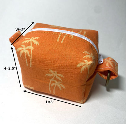 Mini Island Life Zipped Keychain Pouch-Gold Palms