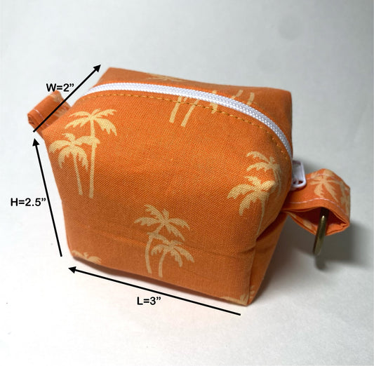 Mini Island Life Zipped Keychain Pouch-Gold Palms