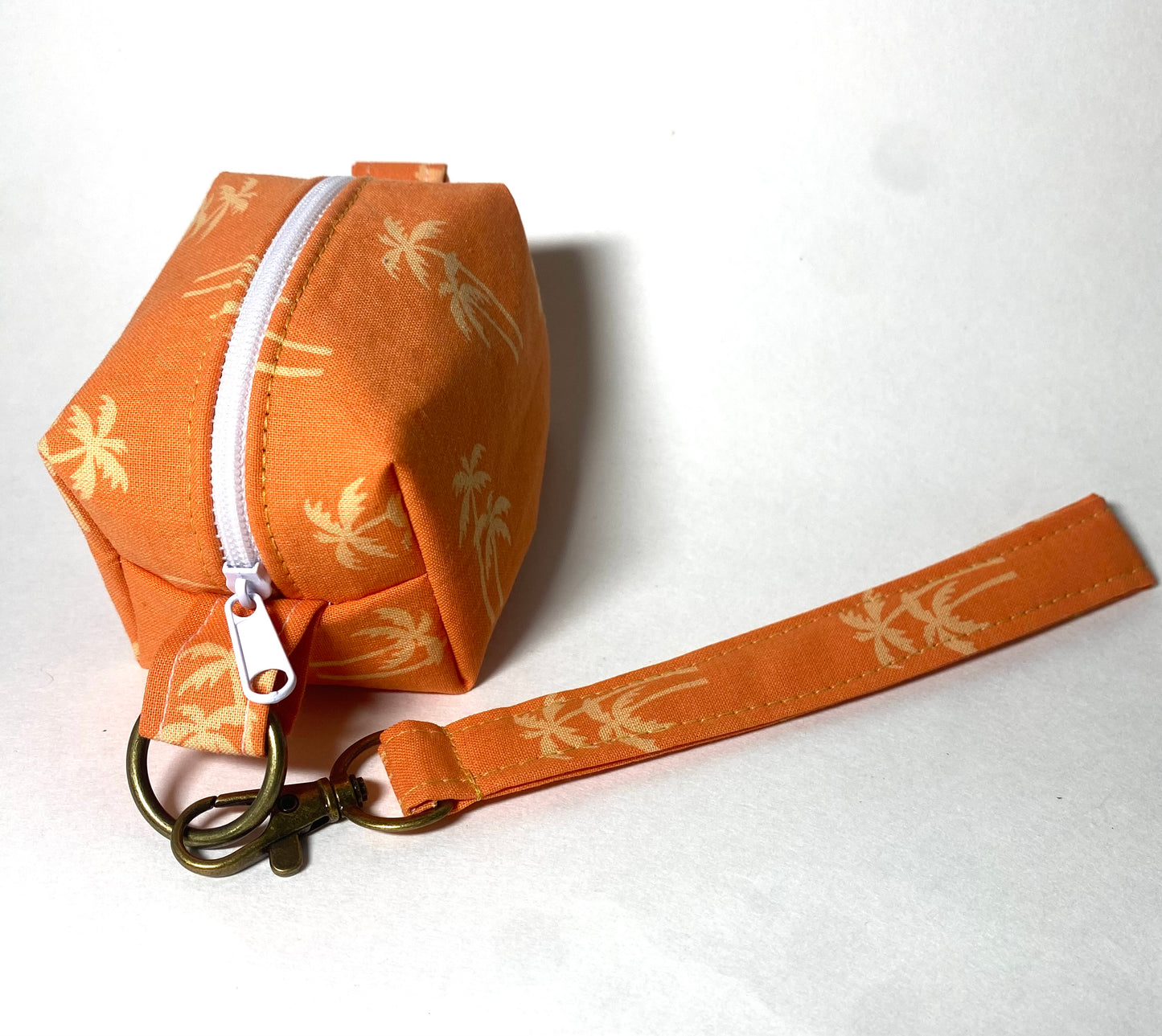 Small Island Life Zipped Keychain Pouch-Gold Palms