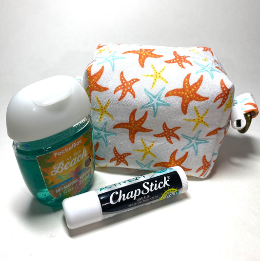Mini Island Life Zipped Keychain Pouch-Starfish