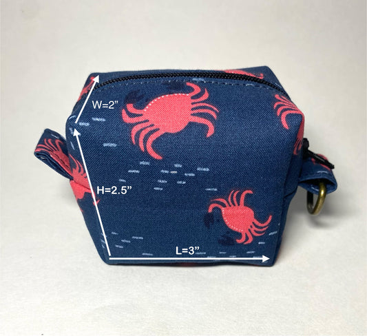 Mini Island Life Zipped Keychain Pouch-Red Crabs