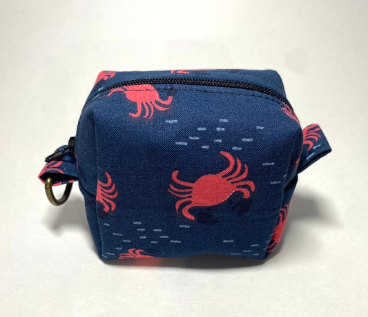 Mini Island Life Zipped Keychain Pouch-Red Crabs