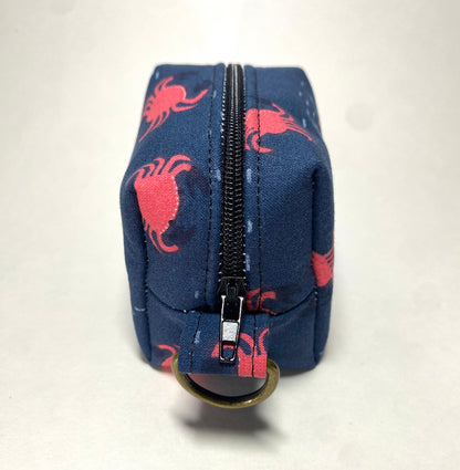 Mini Island Life Zipped Keychain Pouch-Red Crabs