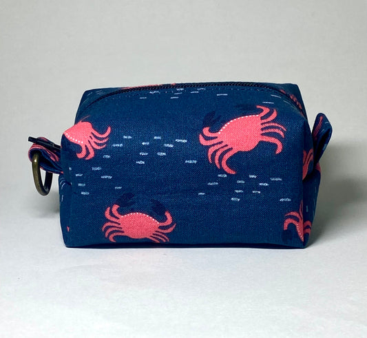 Small Island Life Zipped Keychain Pouch-Red Crabs