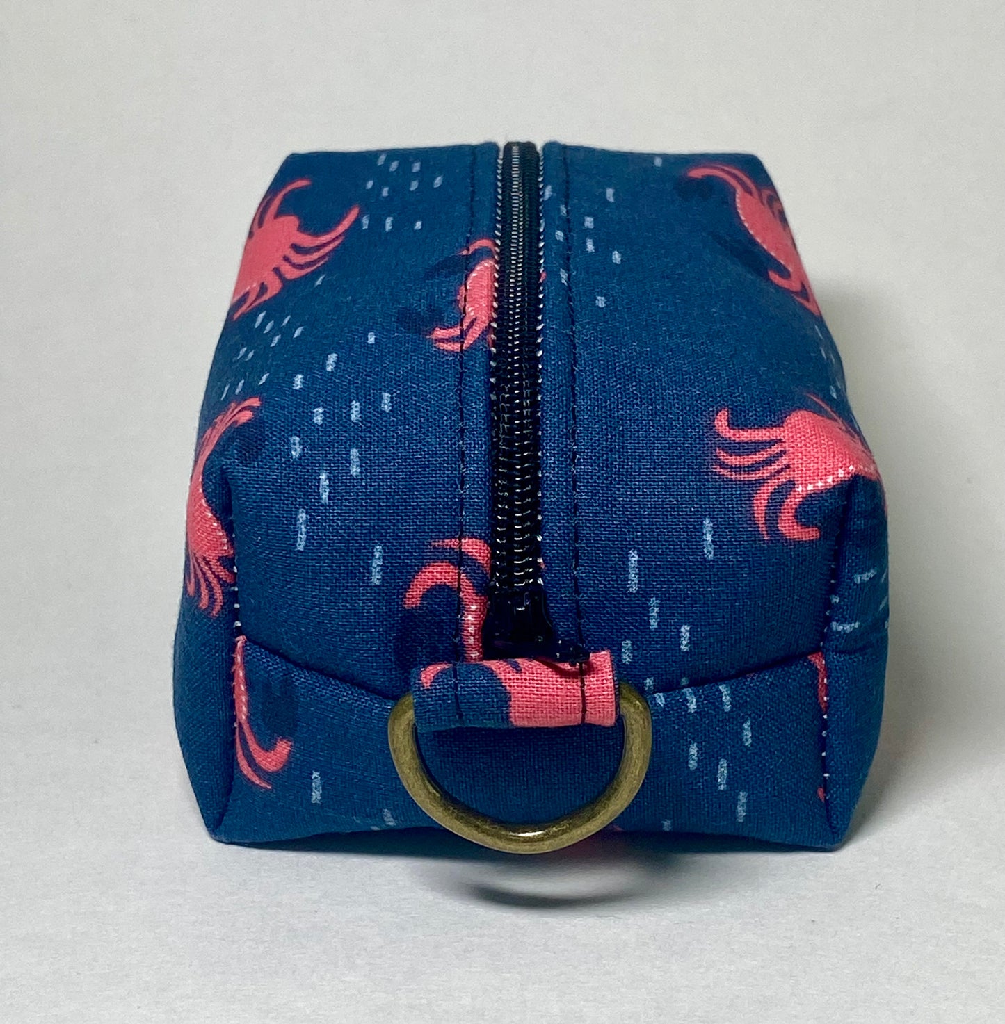 Small Island Life Zipped Keychain Pouch-Red Crabs