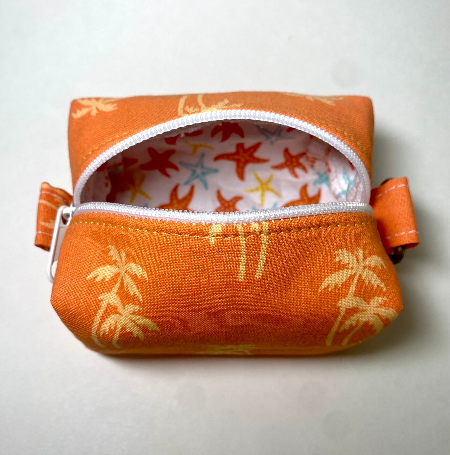 Small Island Life Zipped Keychain Pouch-Gold Palms