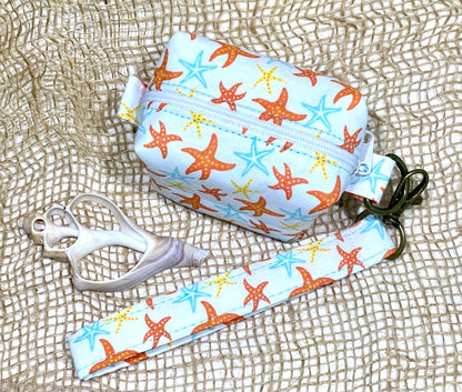 Mini Island Life Zipped Keychain Pouch-Starfish