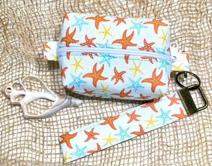 Mini Island Life Zipped Keychain Pouch-Starfish