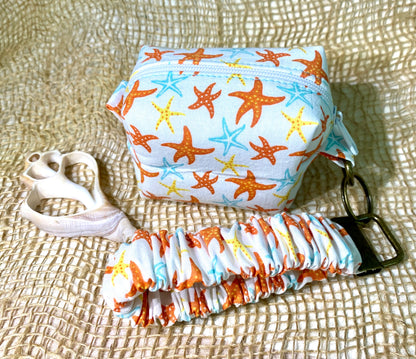 Mini Island Life Zipped Keychain Pouch-Starfish