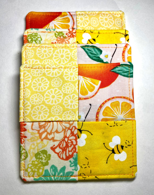 Orange Blossom Crisscross Reversible Coasters - Set of 4