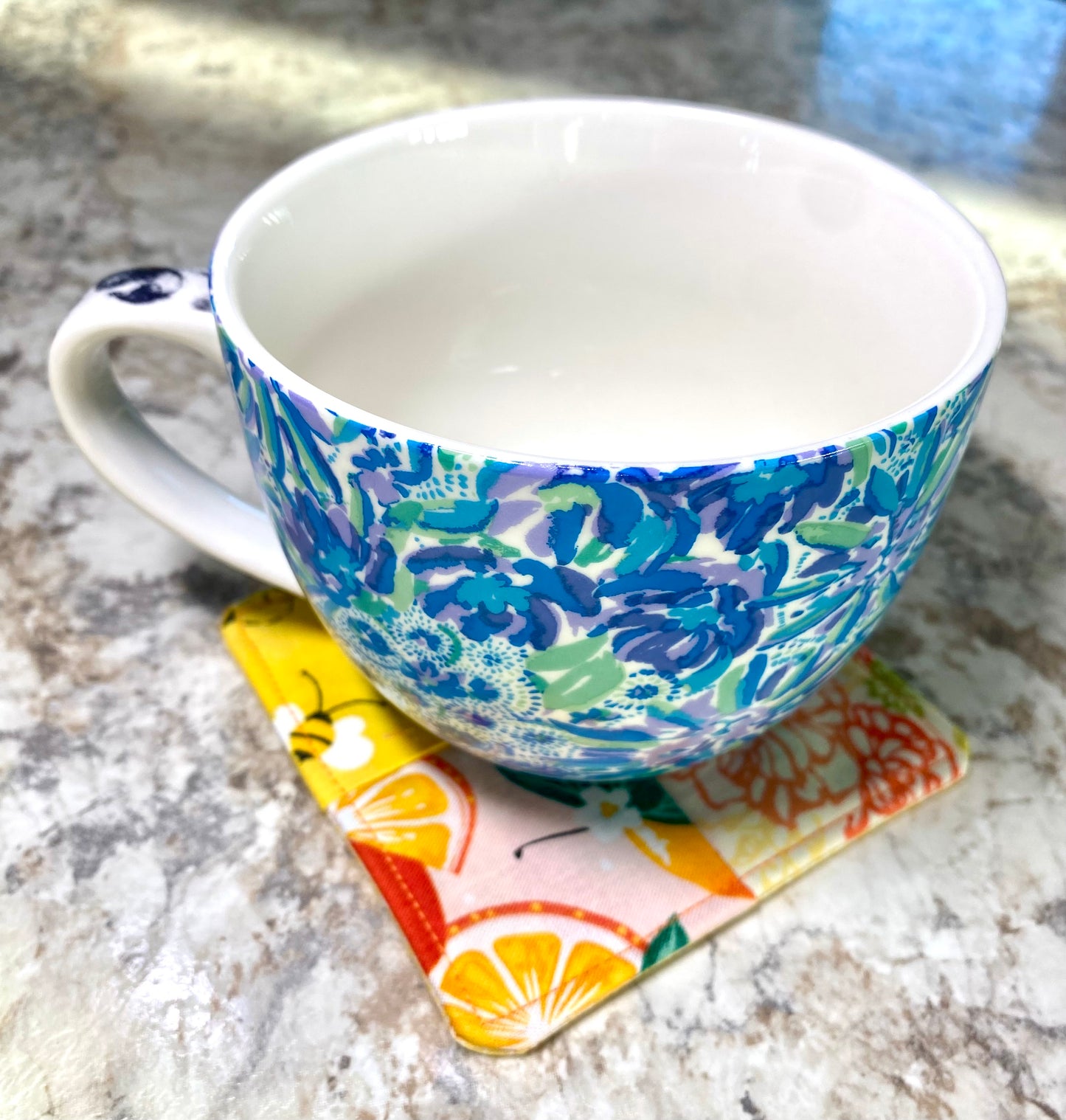 Orange Blossom Crisscross Reversible Coasters - Set of 4