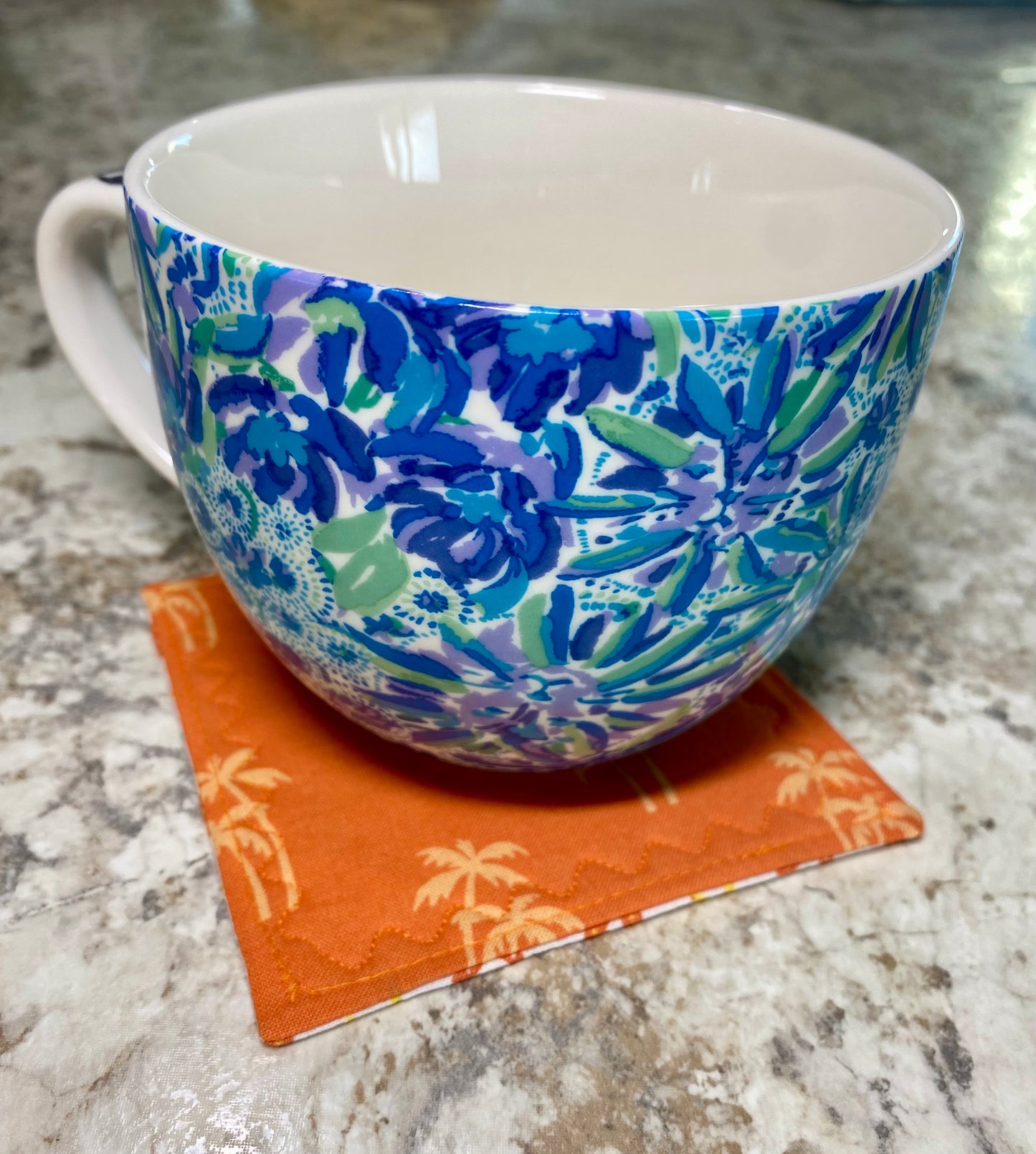 Starfish & Palms Reversible Quilted Coasters - Set of Two (2)