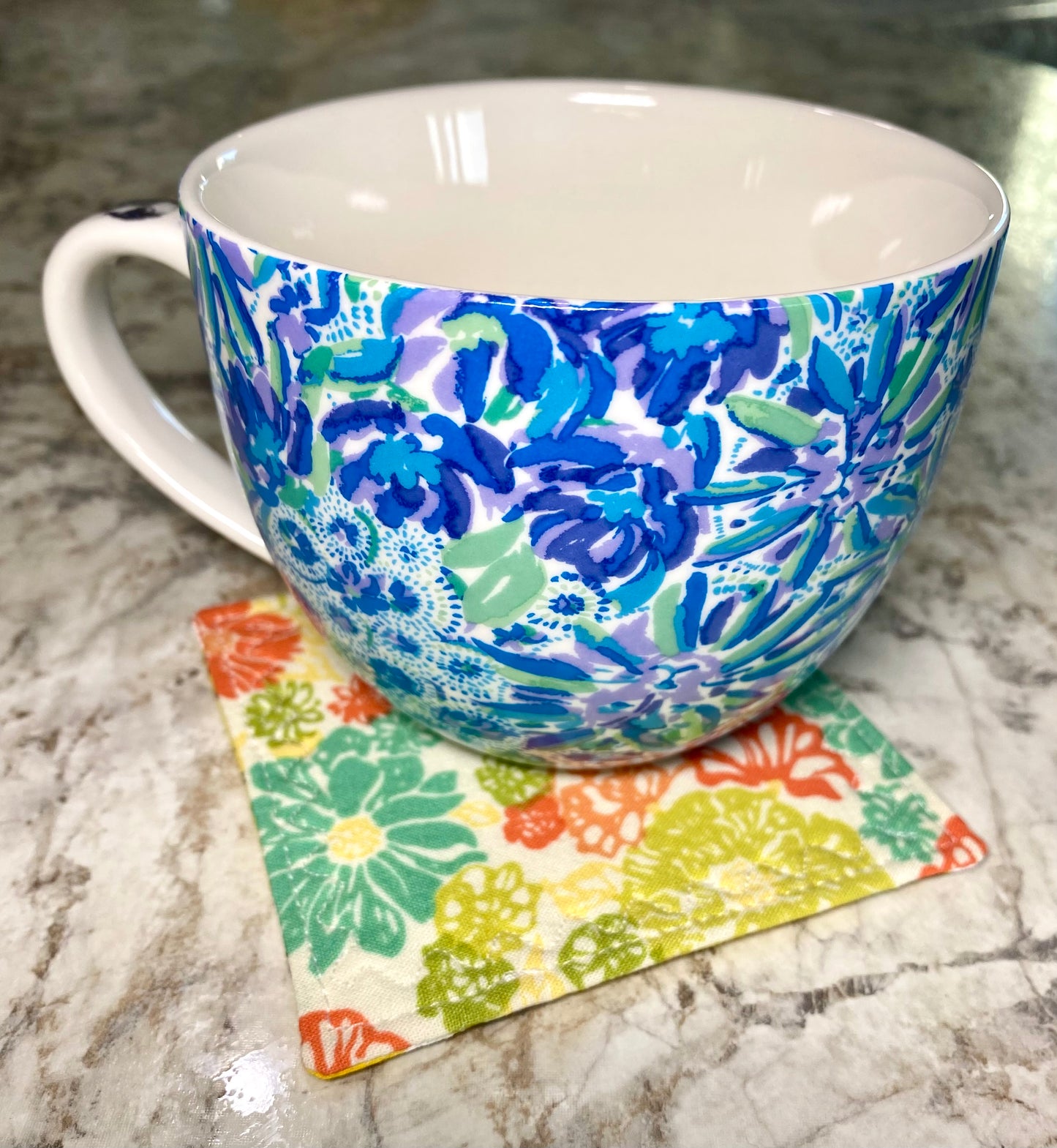 Keys Bees & Blooms Reversible Quilted Coasters - Set of Two (2)