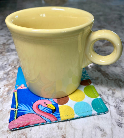 Flamingo Fiesta CrissCross Reversible Coasters - Set of Two (2)