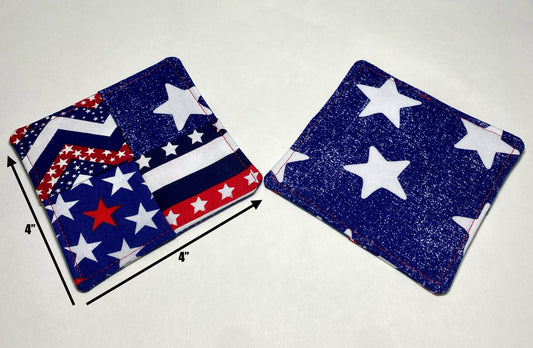 Americana Crisscross Reversible Coasters - Set of Two (2)