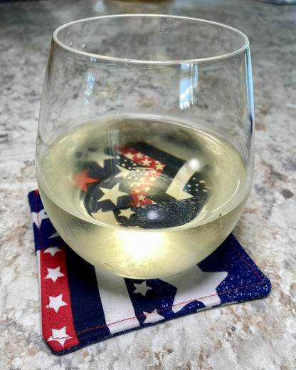 Americana Crisscross Reversible Coasters - Set of Two (2)