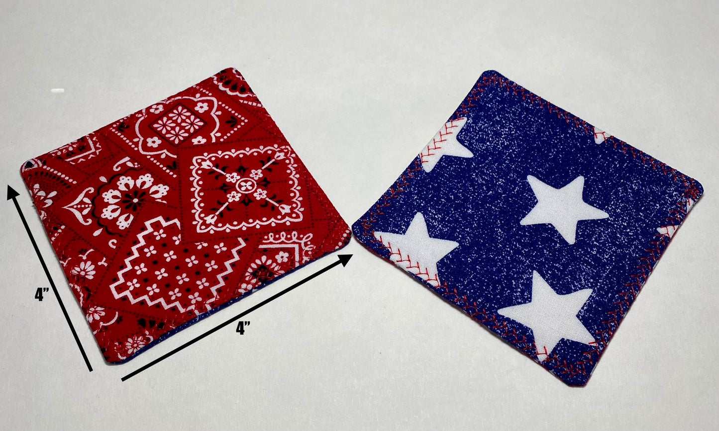 Red, White, & Wild Quilted Coasters - Set of Two (2) (Copy)