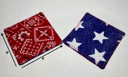 Red, White, & Wild Quilted Coasters - Set of Two (2) (Copy)