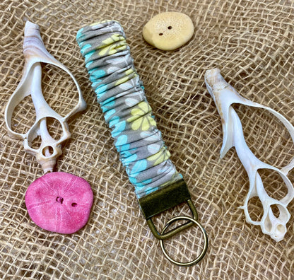 Island Bloom Scrunchie Keychain Wristlet