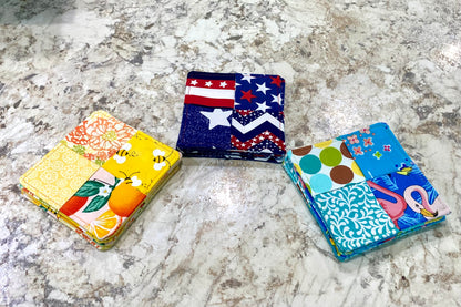 Americana Crisscross Reversible Coasters - Set of Two (2)