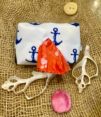 Patriotic Red, White, & Poo Anchors Pet Poo Bag Dispenser